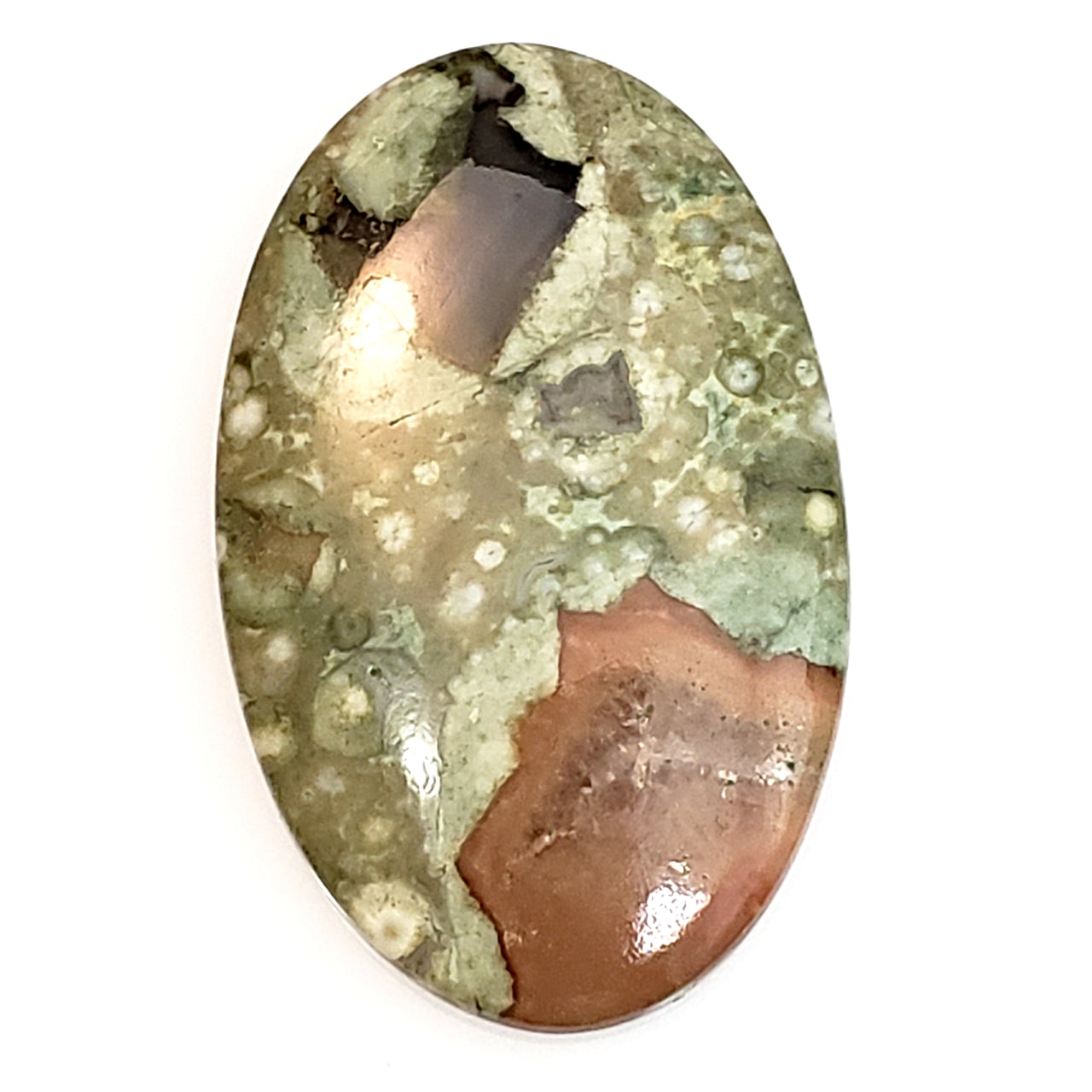 Natural Rhyolite Rainforest Jasper Cabochon 34x21mm