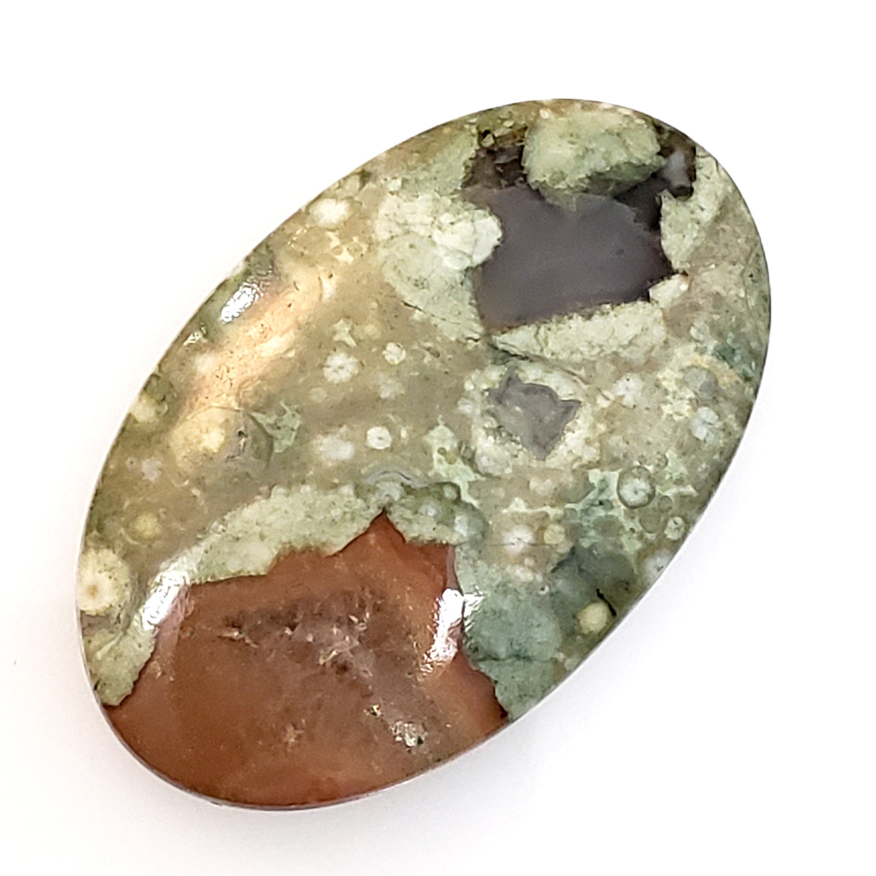 Natural Rhyolite Rainforest Jasper Cabochon 34x21mm