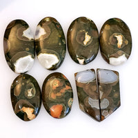 Thumbnail for Natural Rhyolite Rainforest Jasper Cabochon Pairs