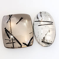 Thumbnail for Natural Black Rutile Quartz Cabochons