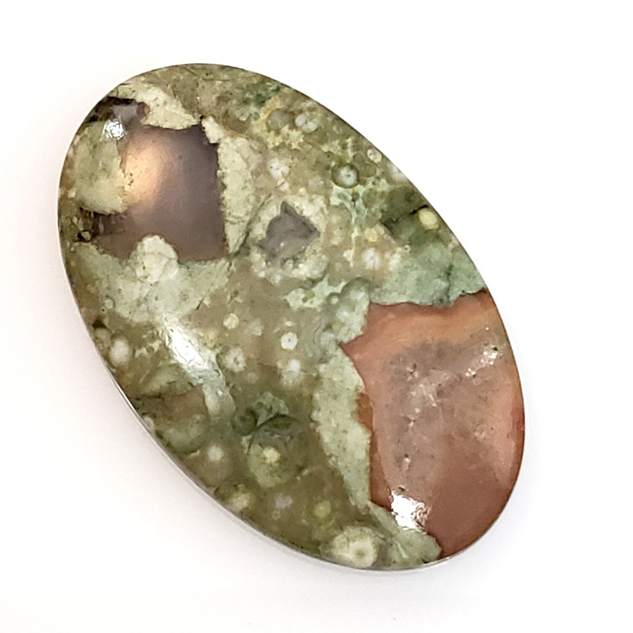 Natural Rhyolite Rainforest Jasper Cabochon 34x21mm