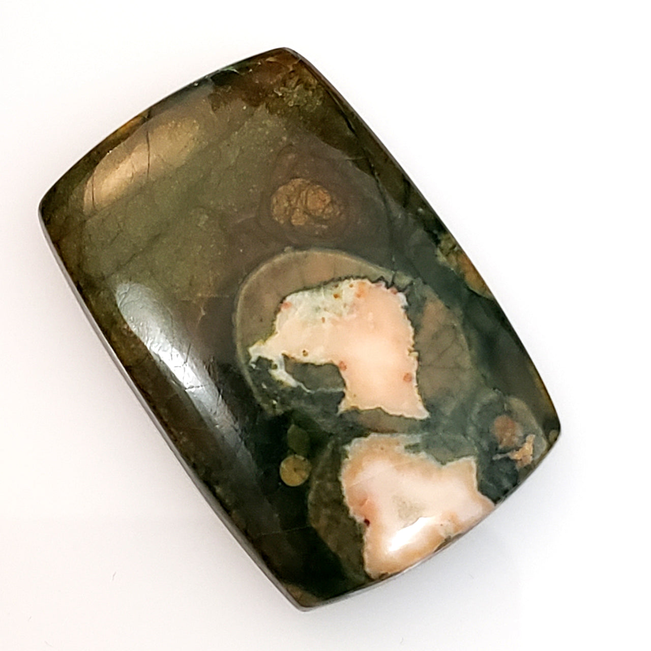 Natural Rhyolite Rainforest Jasper Cabochon 33x22mm