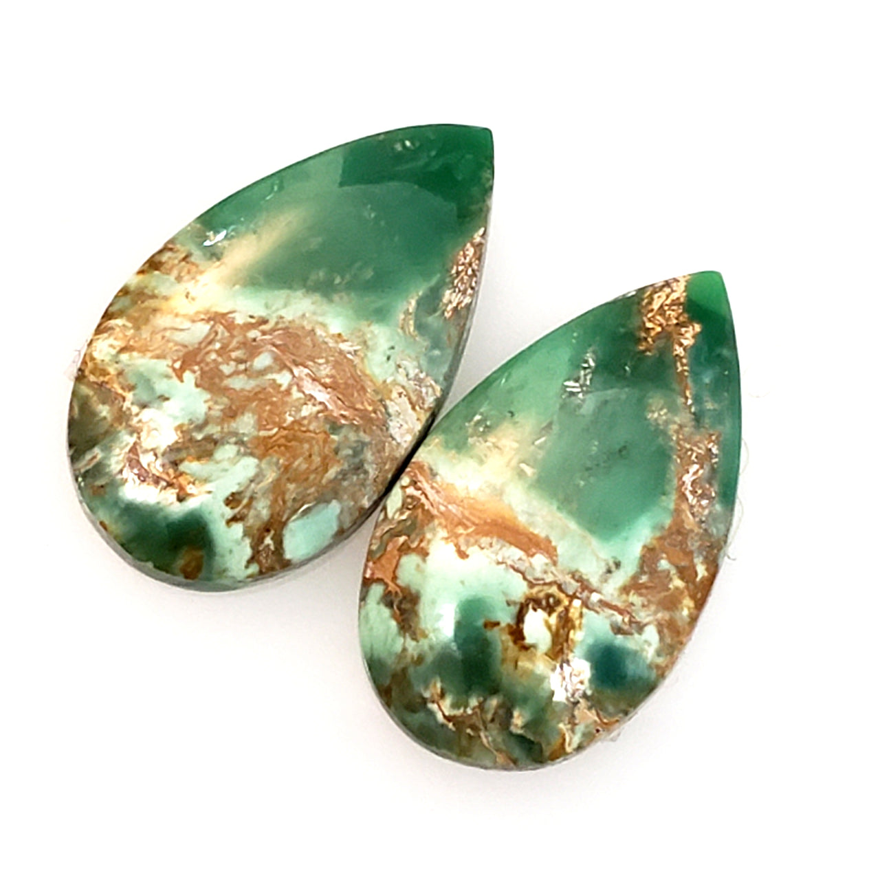 Natural Variscite Cabochon Pair. Size is 20x12mm each