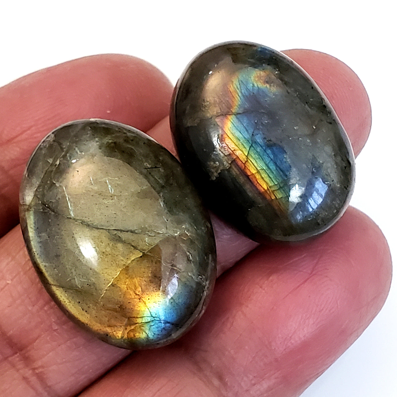 Natural Labradorite Cabochons Lengths are 26 and 24mm