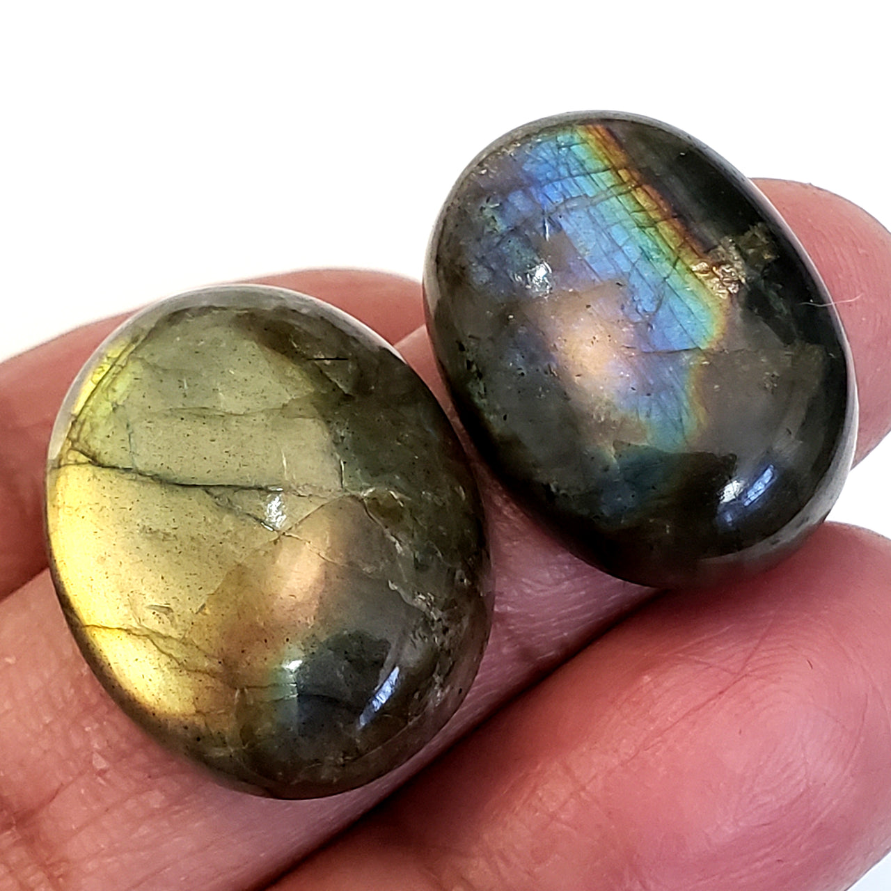 Natural Labradorite Cabochons Lengths are 26 and 24mm