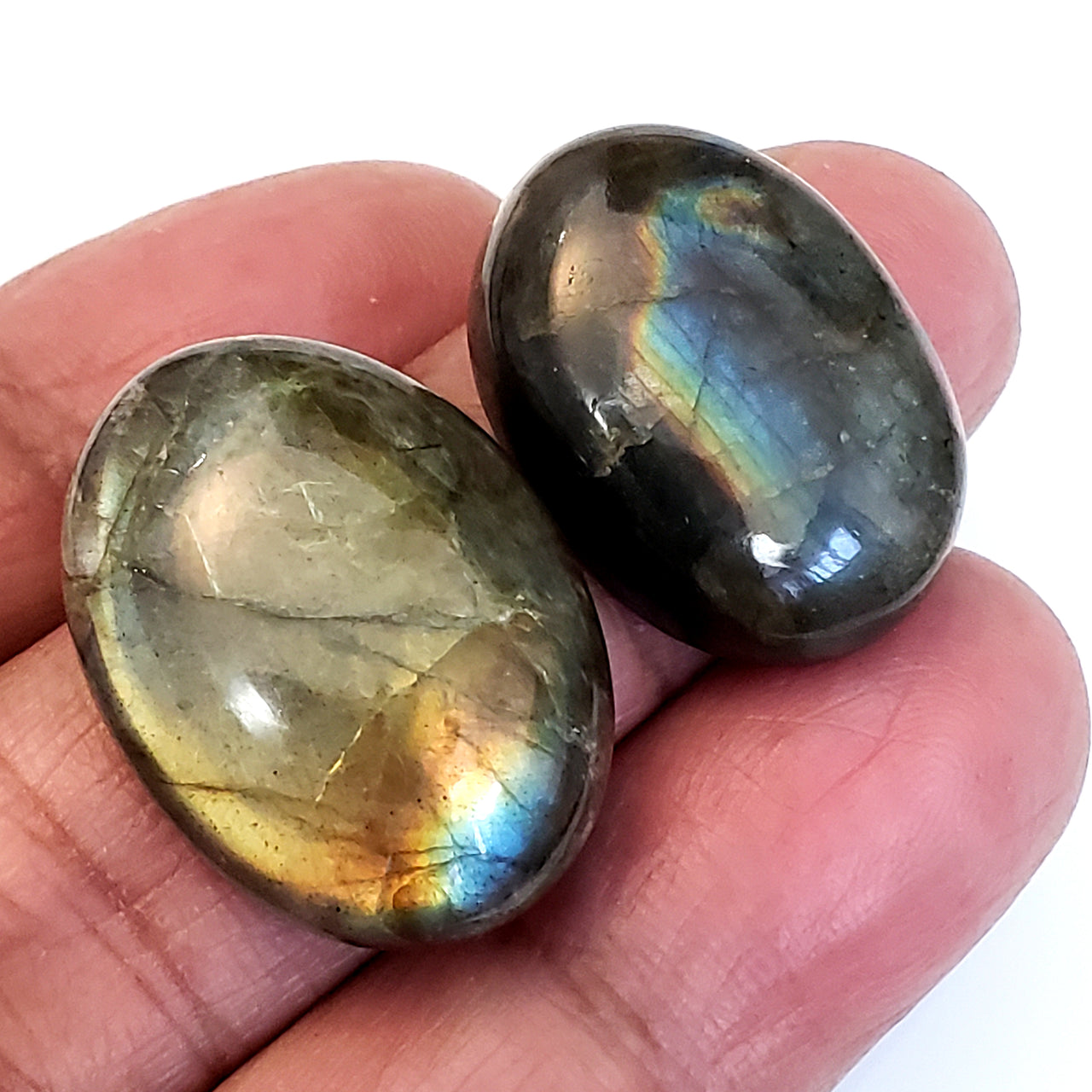 Natural Labradorite Cabochons Lengths are 26 and 24mm