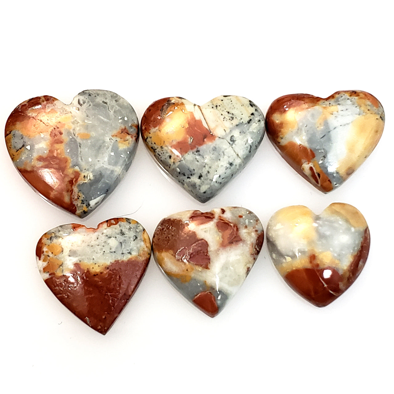 Natural Maligano Jasper Heart Cabochons Length range is 15 to 19mm