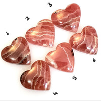 Thumbnail for Natural Rhodochrosite Heart Cabochons Length range is 18 to 19mm