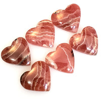 Thumbnail for Natural Rhodochrosite Heart Cabochons Length range is 18 to 19mm