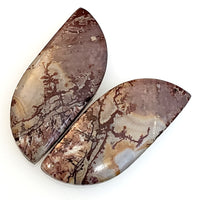 Thumbnail for Natural Sonoran Dendritic Jasper Cabochon Pair 27x12mm