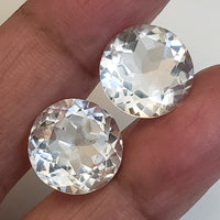 Thumbnail for Natural Rock Quartz Round Brilliant Cut