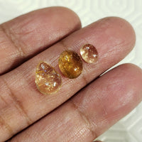 Thumbnail for 3Pcs 8Ct Natural Champagne Tourmaline Cabochons LOT