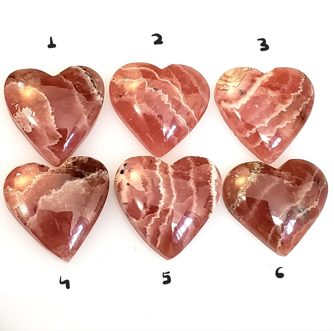 Natural Rhodochrosite Heart Cabochon