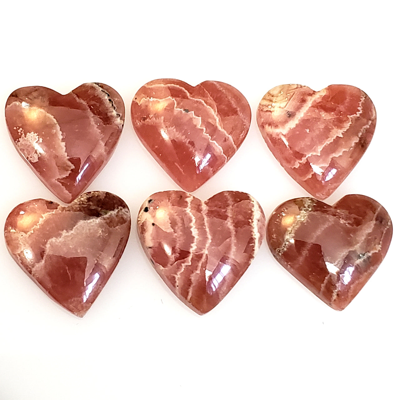 Natural Rhodochrosite Heart Cabochon