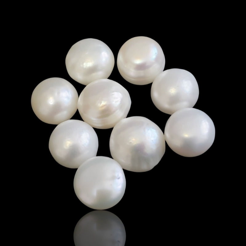 9Pcs Fresh Water Cultured Pearl Cabochon Lot. Size approx.10mm each