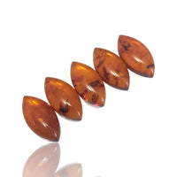 Thumbnail for 5Pcs Natural Baltic Amber Cabochon Lot. Size- 18x9mm each