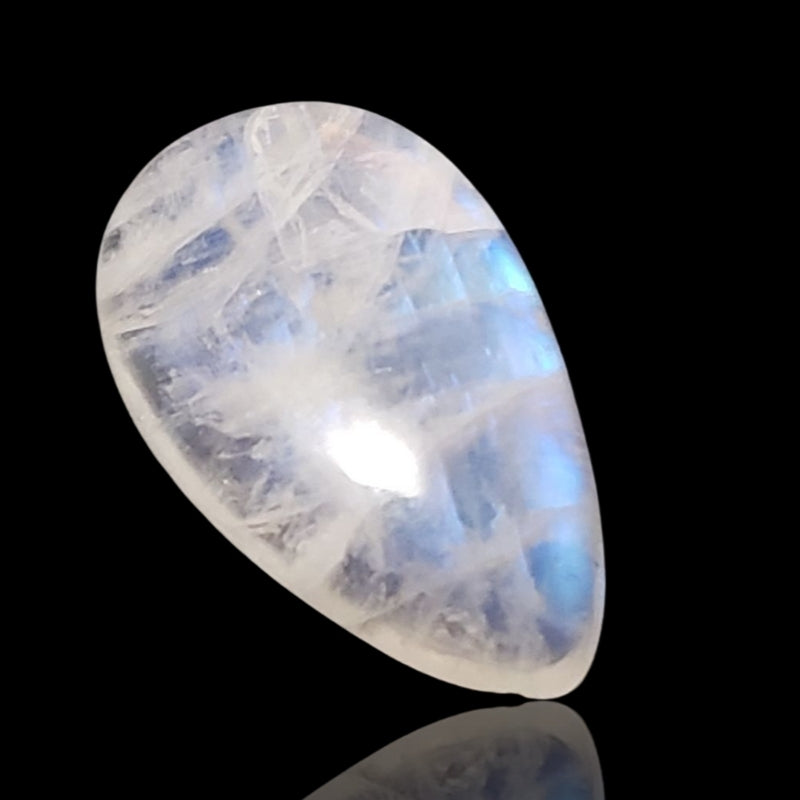 10Ct Natural Rainbow Moonstone Cabochon. Size- 20x12mm