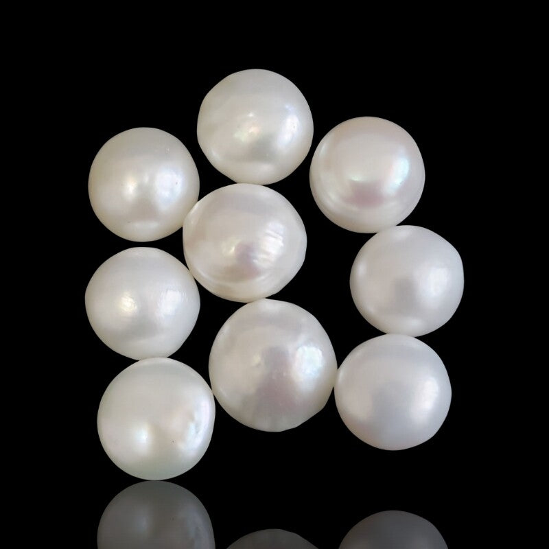 9Pcs Fresh Water Cultured Pearl Cabochon Lot. Size approx.10mm each