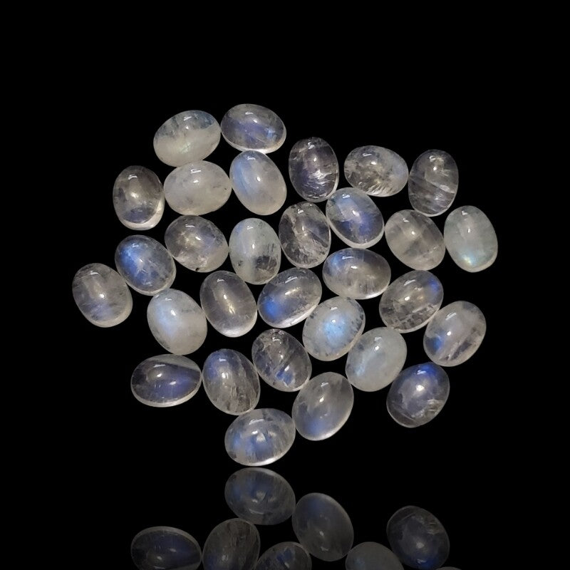 42Ct 30Pcs Natural Rainbow Moonstone Cabochon Lot