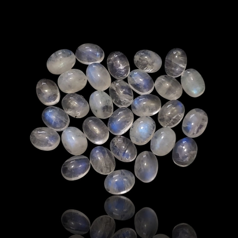 42Ct 30Pcs Natural Rainbow Moonstone Cabochon Lot