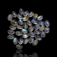 Thumbnail for 18Ct 37Pcs Natural Rainbow Moonstone Oval Cabochon Lot 6x4mm each