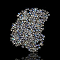 Thumbnail for 28.5Ct 250Pcs Natural Rainbow Moonstone Cabochon Lot, 3mm rounds and oval is 6x4mm