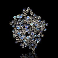 Thumbnail for 15.5Ct 125Pcs Natural Rainbow Moonstone Round Cabochon Lot 3mm each