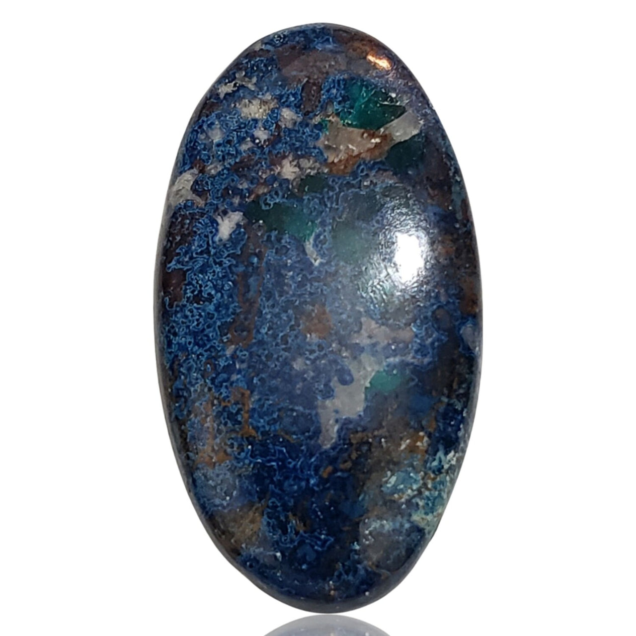 64Ct Natural Azurite Cabochon. Size- 43x23x6mm.