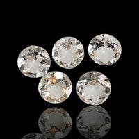 Thumbnail for 5Pcs Natural Rock Quartz Round Brilliant Cut Lot. Size is approx. 8mm each