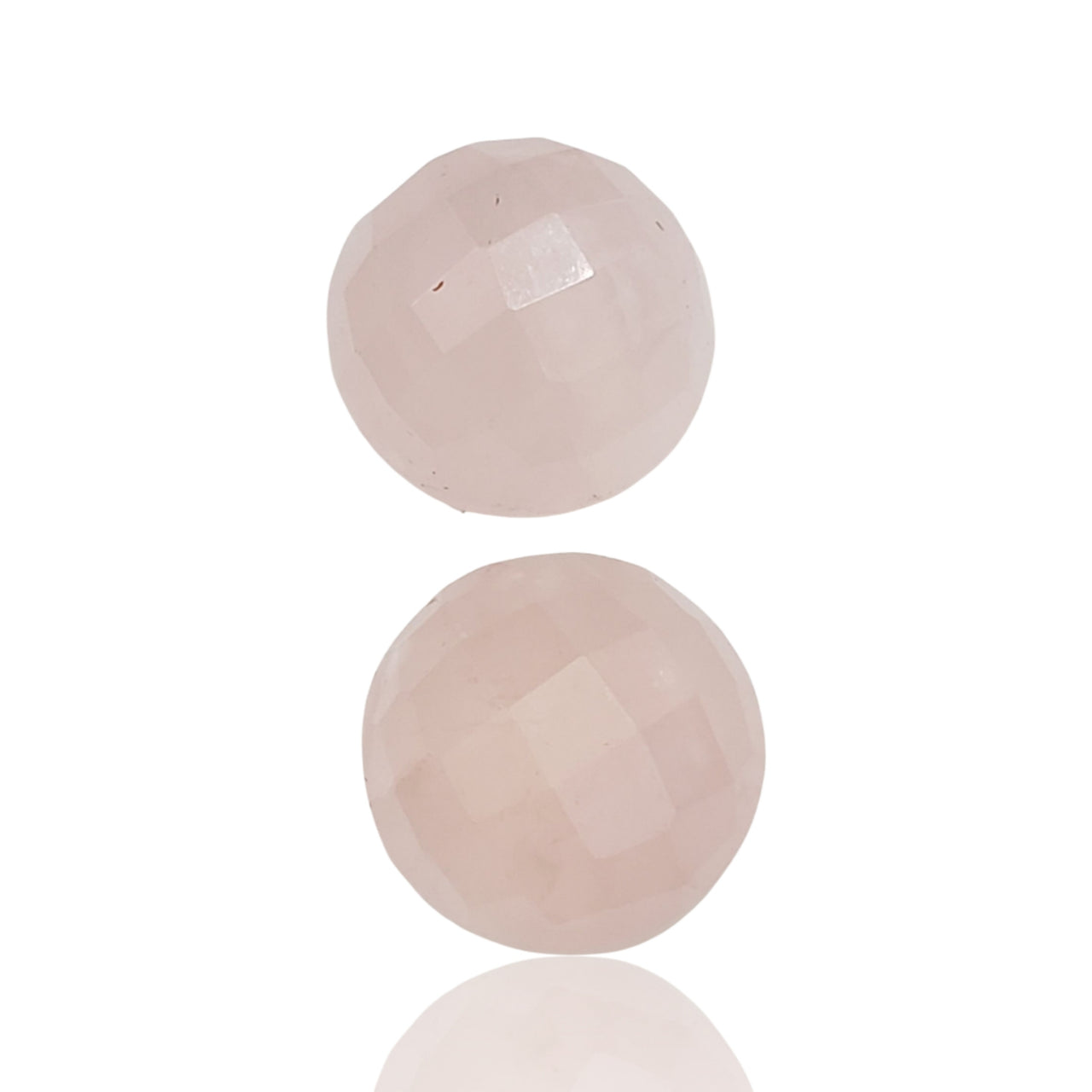 44.5Ct 2Pcs Natural Rose Quartz Checker Cut Lot. Size is approx. 18mm each