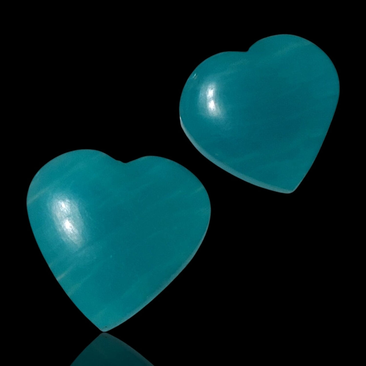 23Ct 2Pcs Natural Peruvian Icy Amazonite Cabochon Lot. Size is approx. 19x19mm and 17x17mm