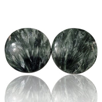 Thumbnail for 27Ct Natural Seraphinite Cabochon Pair. Size is approx. 19mm each