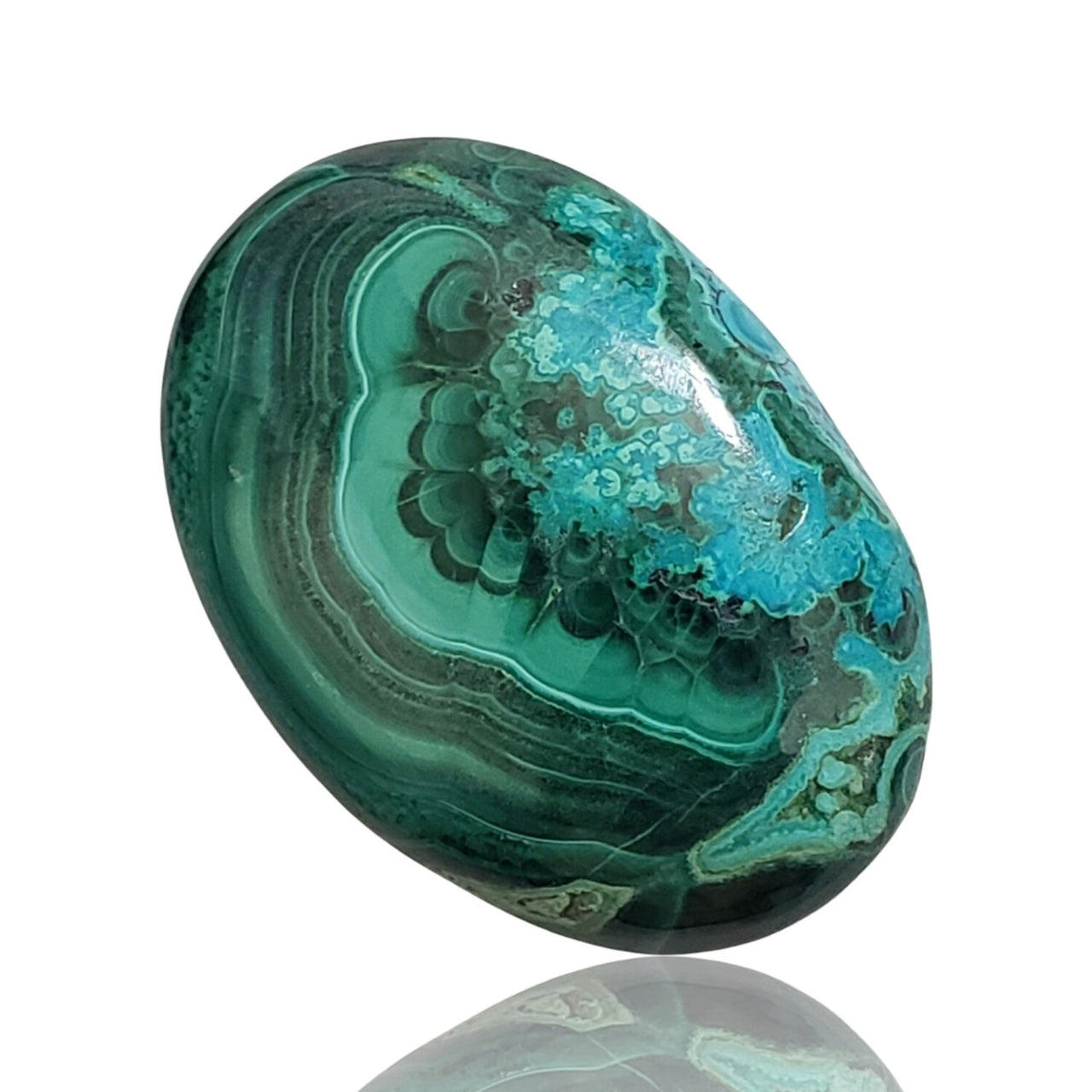 44.4Ct Natural Chrysocolla Malachite Cabochon. Size- approx. 32x22mm