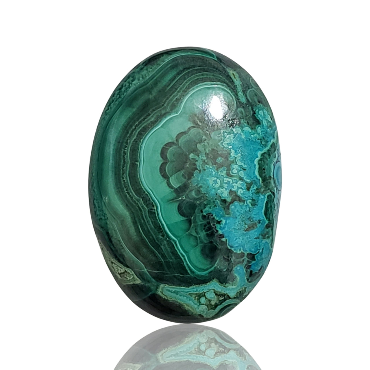 44.4Ct Natural Chrysocolla Malachite Cabochon. Size- approx. 32x22mm