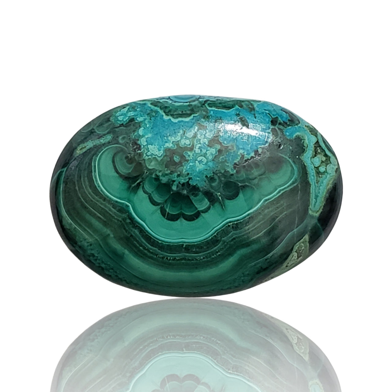 44.4Ct Natural Chrysocolla Malachite Cabochon. Size- approx. 32x22mm