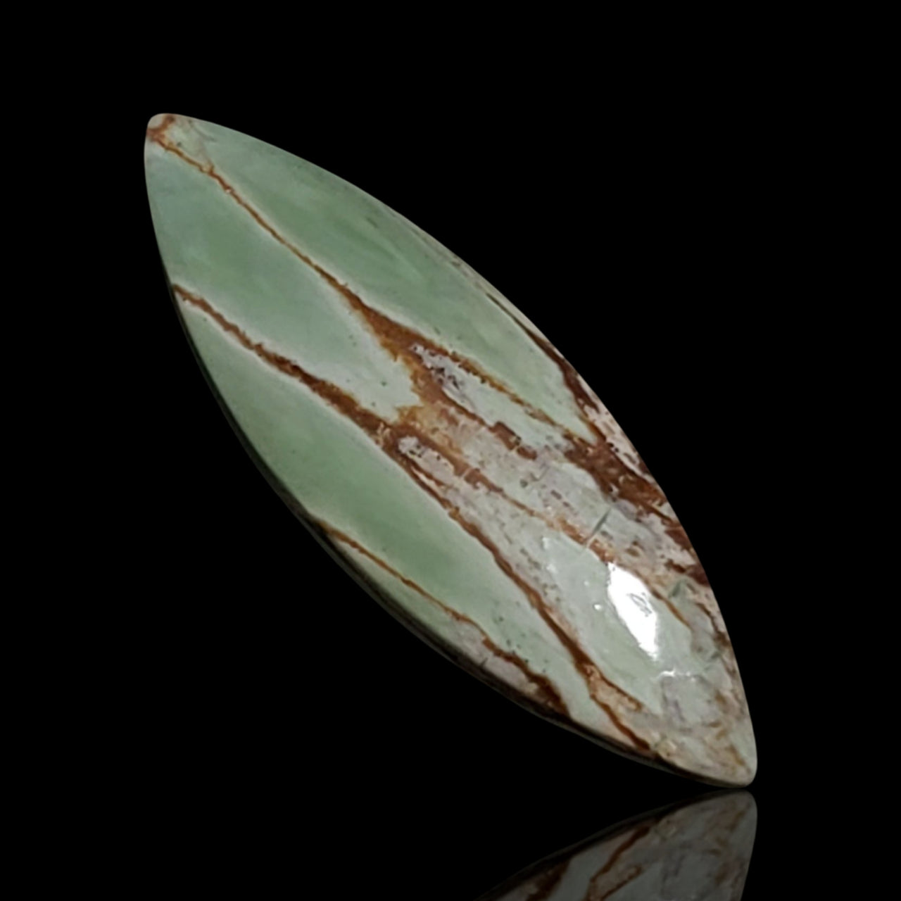 Natural FINE Variscite Cabochon. Size is approx. 32x11mm