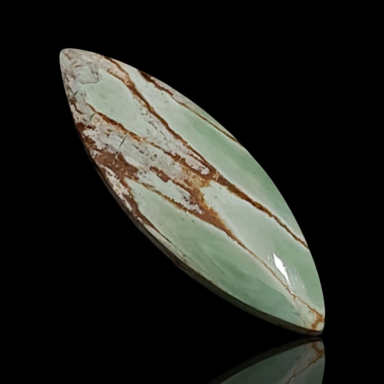 Natural FINE Variscite Cabochon. Size is approx. 32x11mm