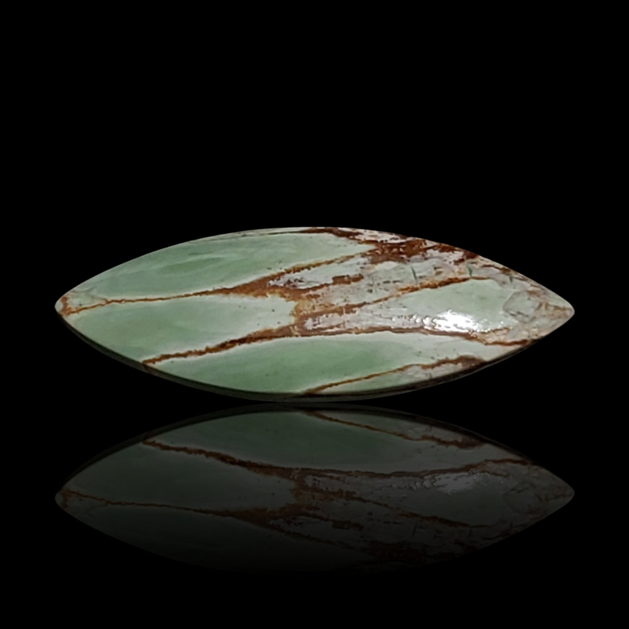 Natural FINE Variscite Cabochon. Size is approx. 32x11mm