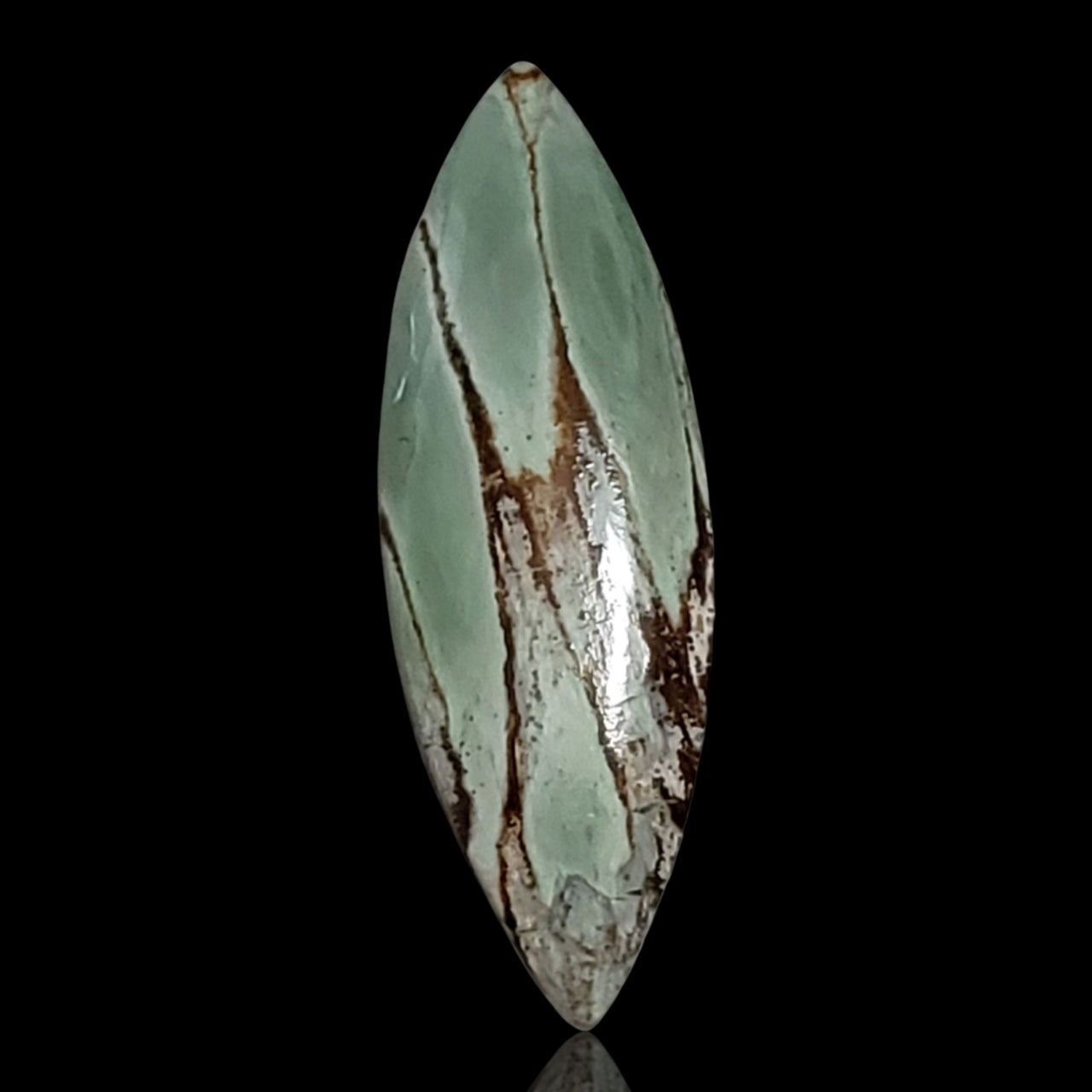 Natural FINE Variscite Cabochon. Size is approx. 32x11mm