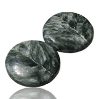 Thumbnail for 20Ct Natural Seraphinite Cabochon Pair. Size is approx. 17mm each