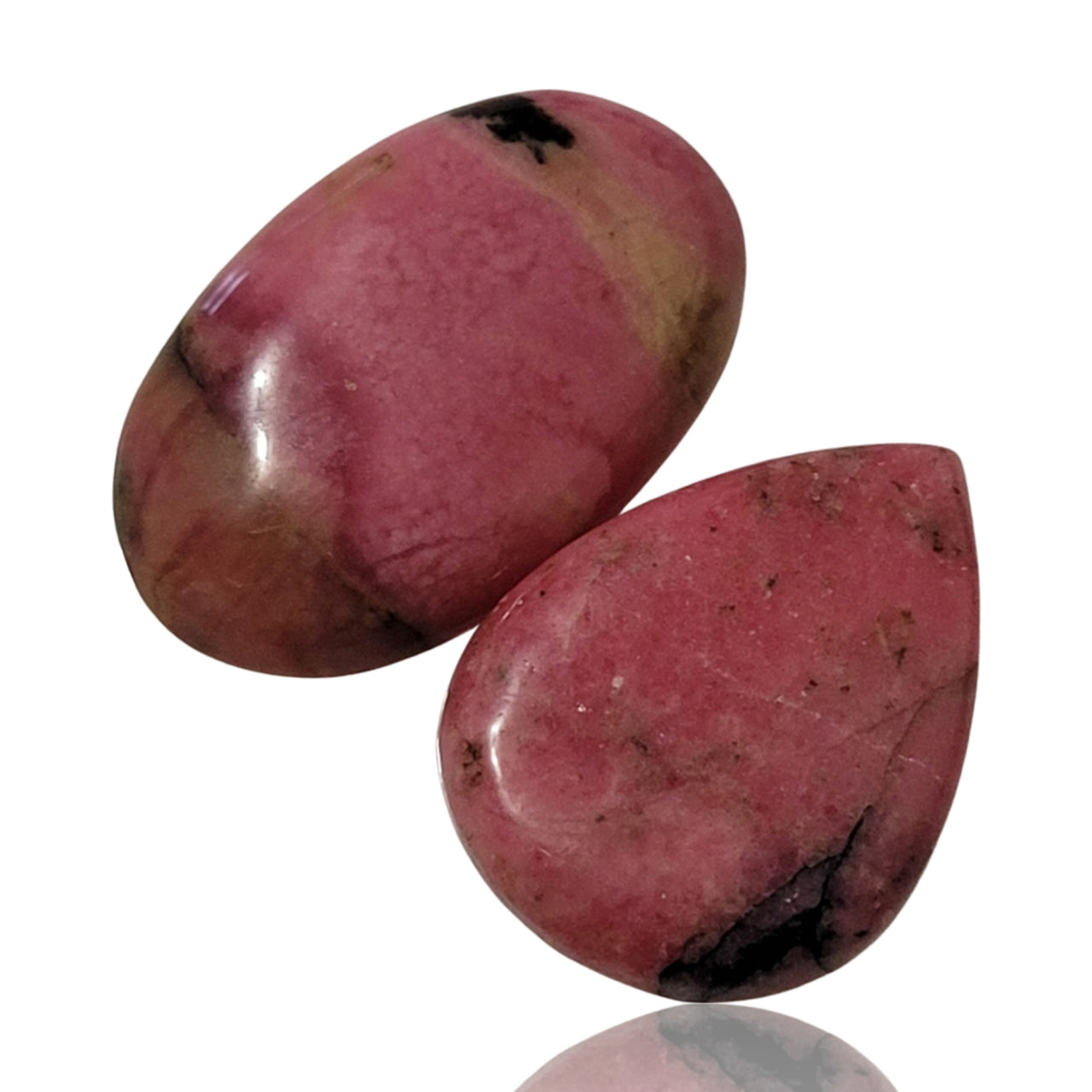 2Pcs Natural Rhodonite Cabochon Lot