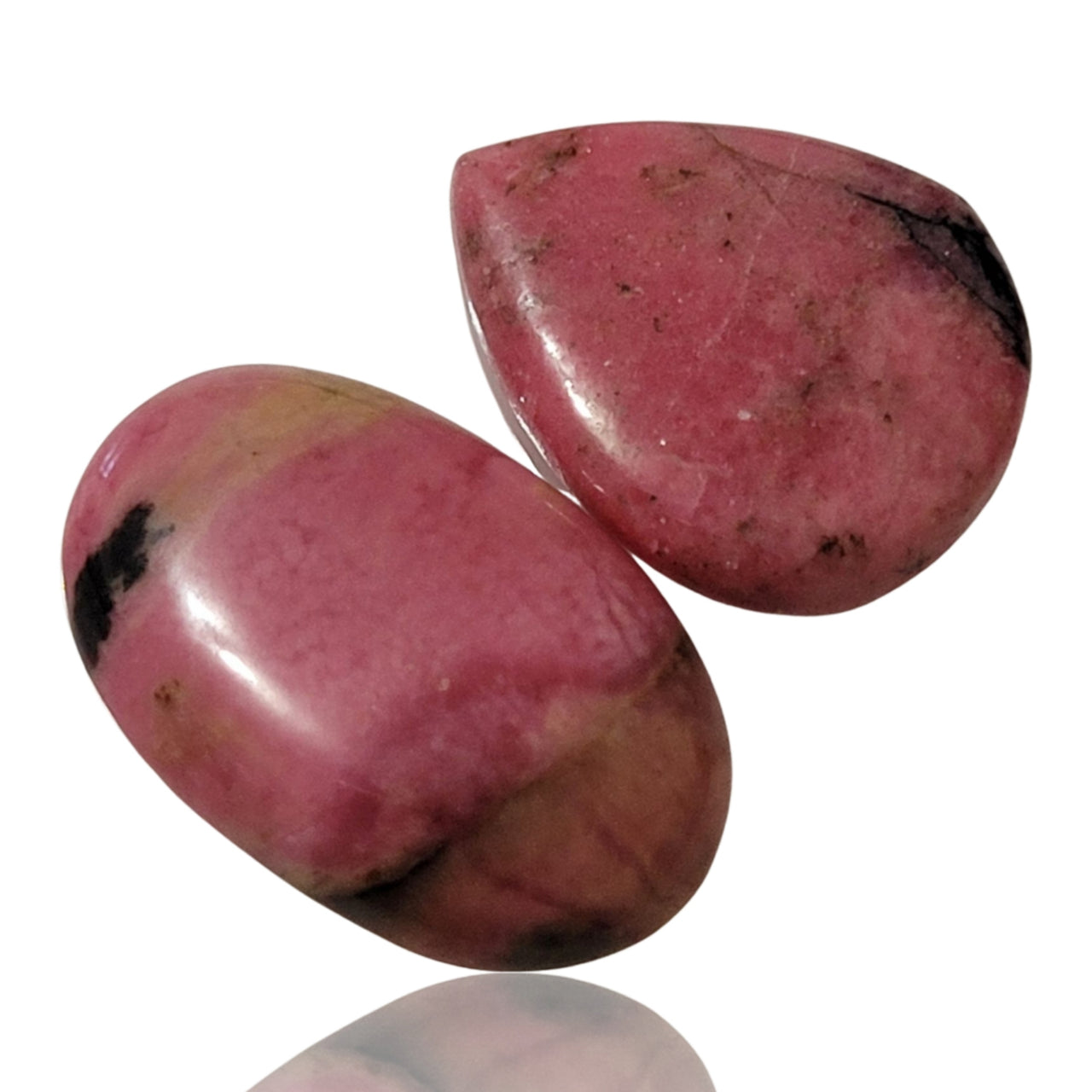 2Pcs Natural Rhodonite Cabochon Lot