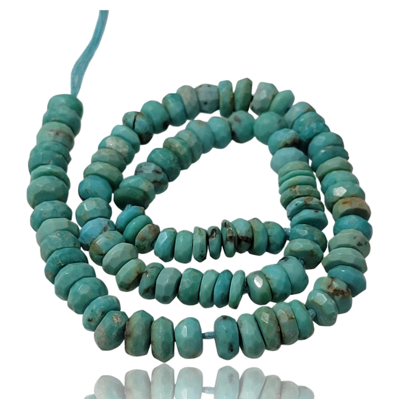 Natural Turquoise Bead Strand. Strand is approx. 8.2Inch each in length. Bead size approx. 3.74-5mm