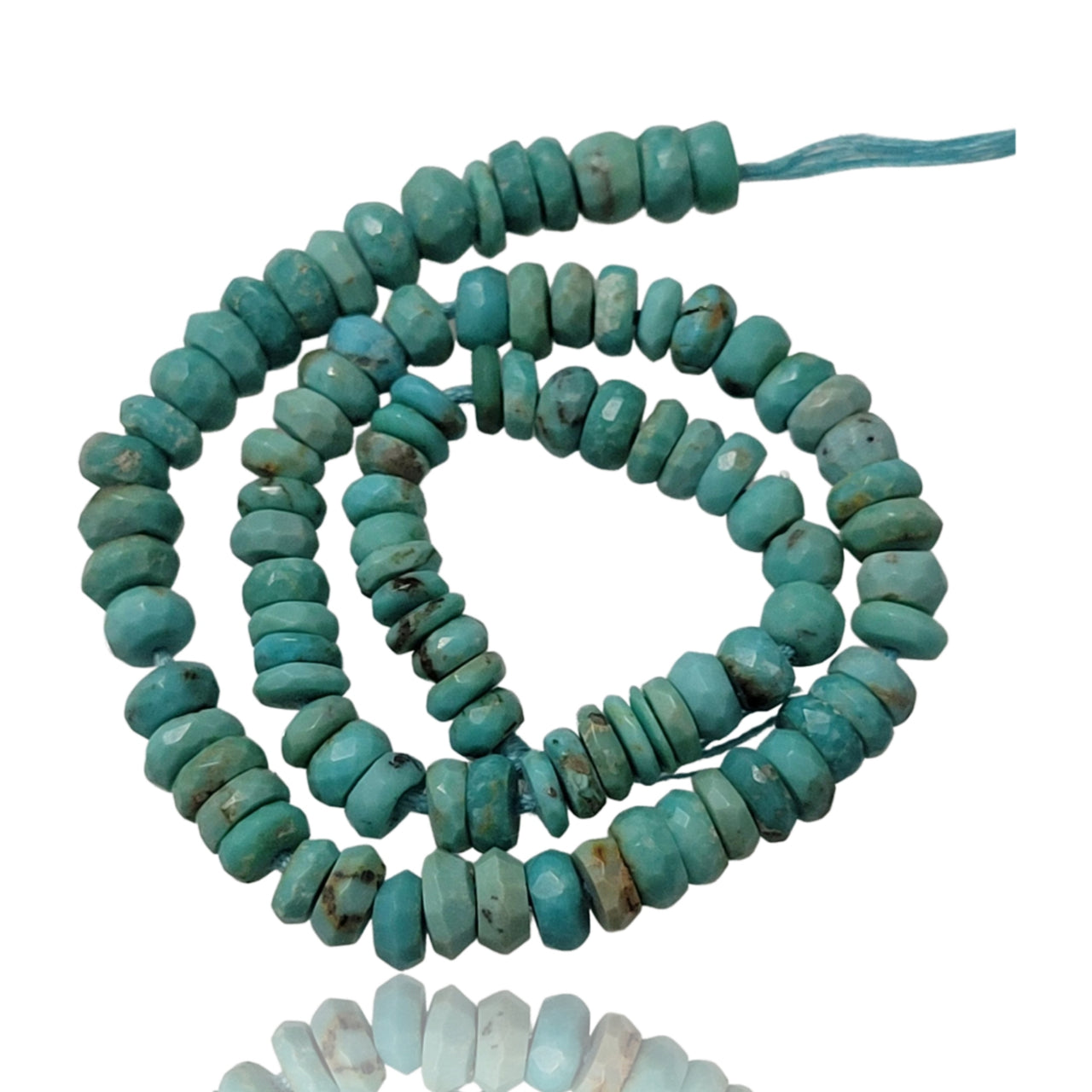 Natural Turquoise Bead Strand. Strand is approx. 8.2Inch each in length. Bead size approx. 3.74-5mm