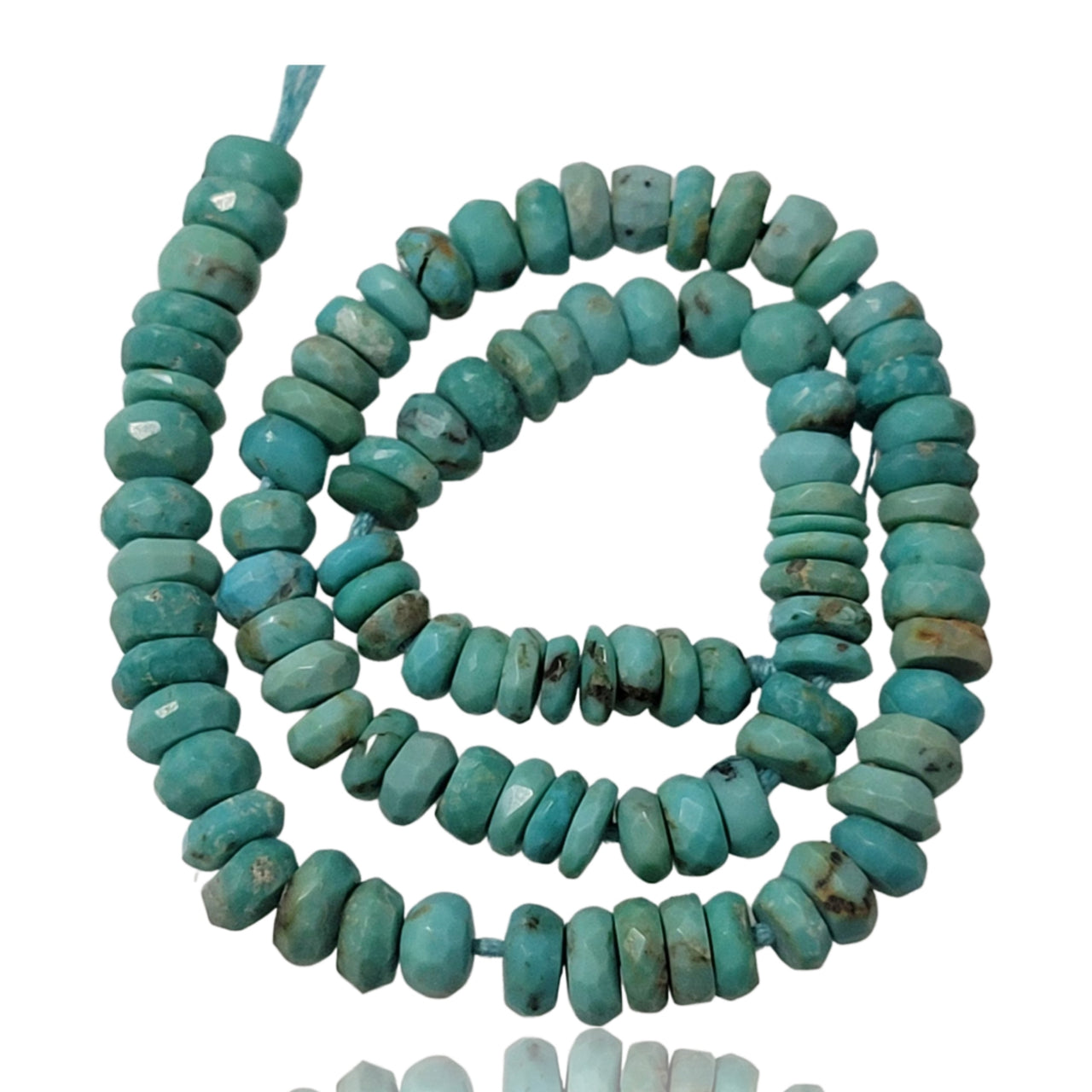 Natural Turquoise Bead Strand. Strand is approx. 8.2Inch each in length. Bead size approx. 3.74-5mm