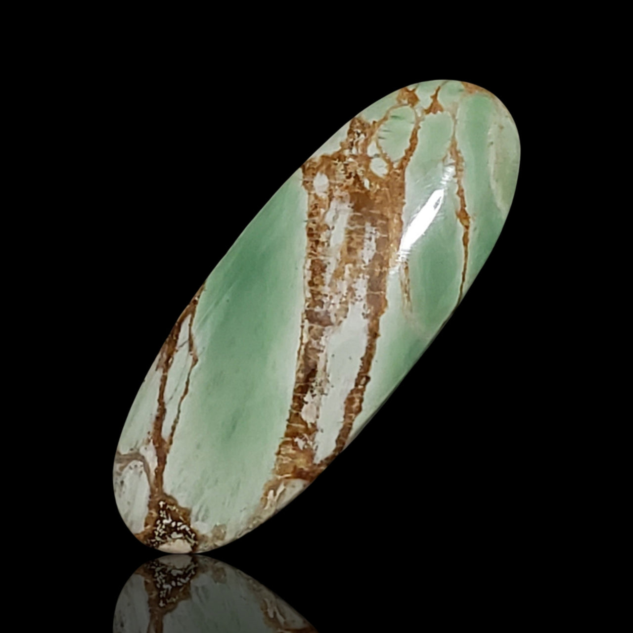 Natural FINE Variscite Cabochon. Size is approx. 31x12mm