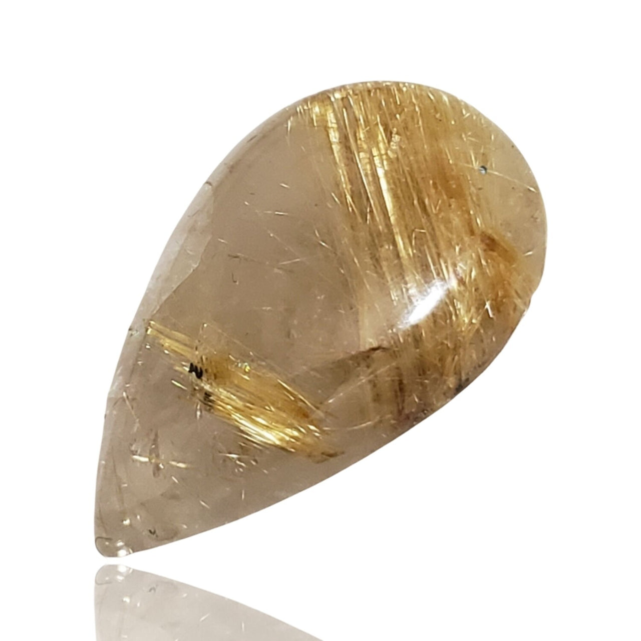 24Ct Natural Golden Rutile Quartz Cabochon. Size- approx. 28x17mm