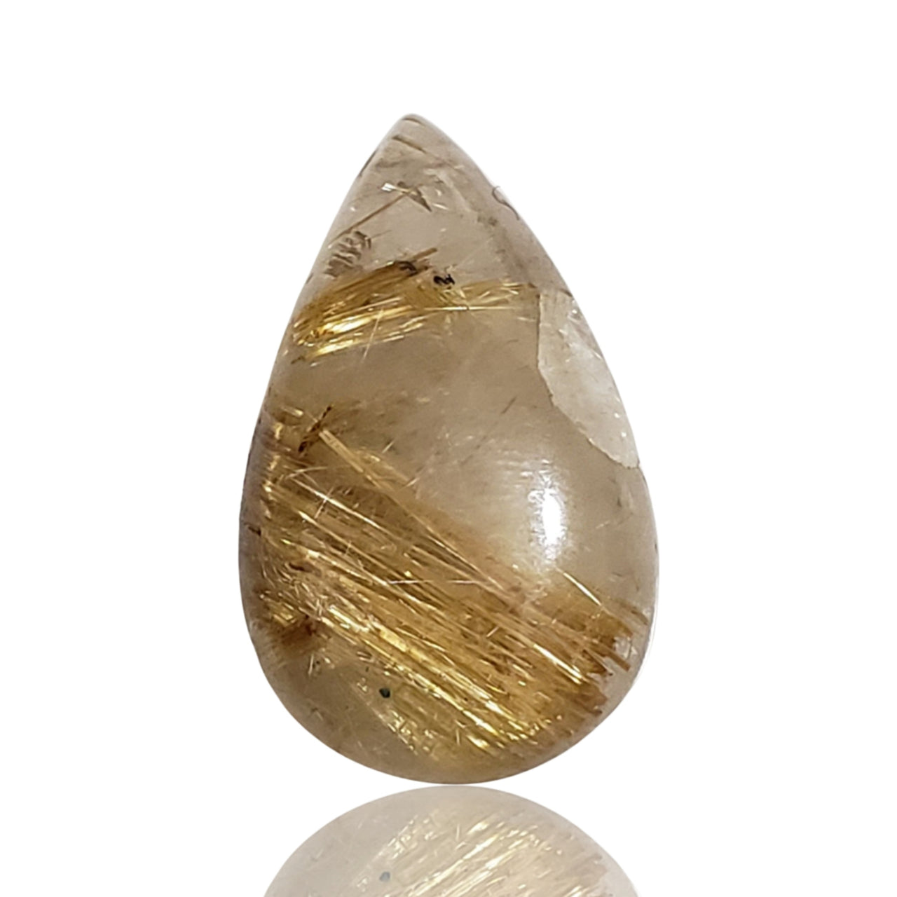 24Ct Natural Golden Rutile Quartz Cabochon. Size- approx. 28x17mm