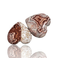 Thumbnail for 20Ct 2PCs Natural Rosetta Jasper Heart Cabochons LOT. Size- approx. 17x17mm and 16x16mm each