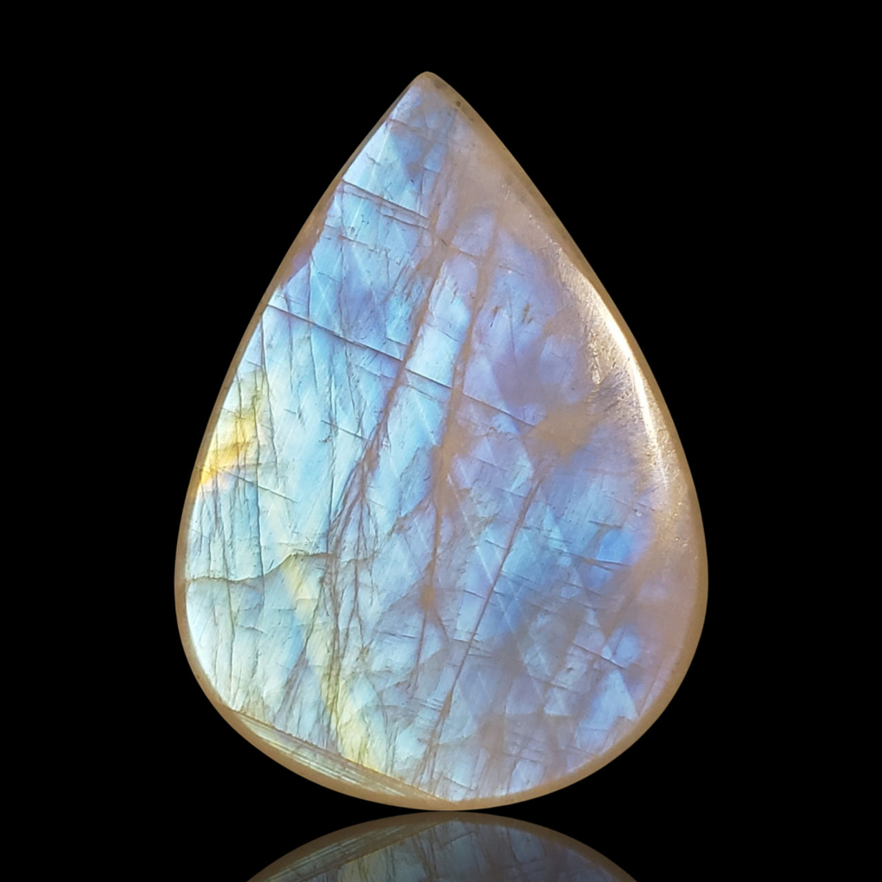 82Ct Rainbow Moonstone Cabochon. Size- approx. 43x31mm